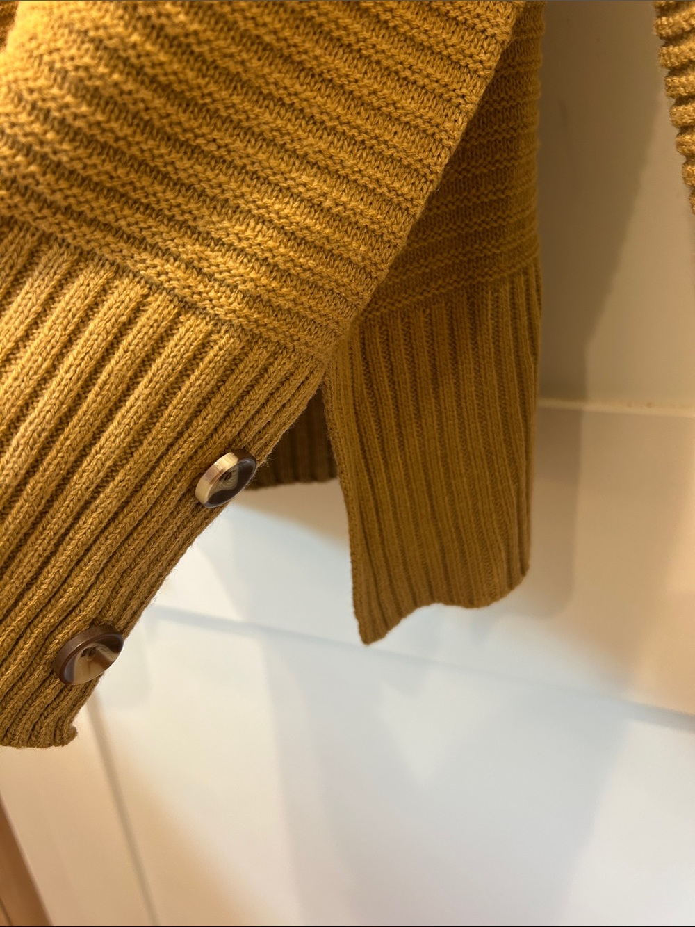 Women’s Ribbed Mock-Neck Sweater in Camel - Picture 3 of 10